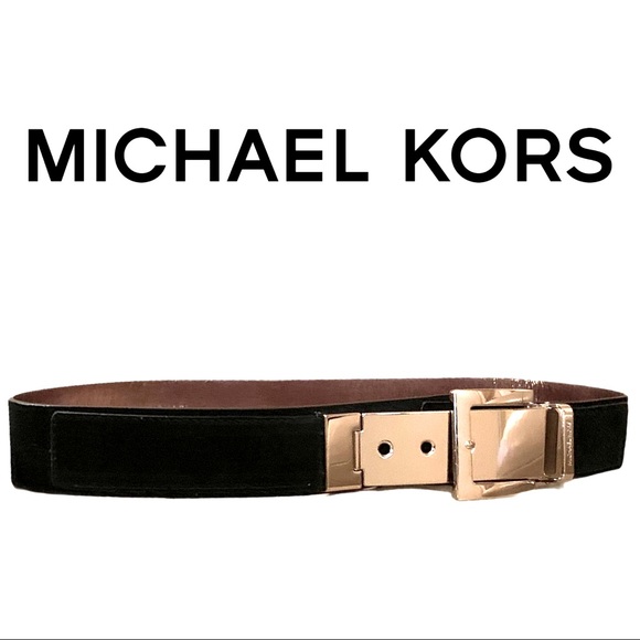 Michael Kors Accessories - Michaels Kors black leather silver buckle belt NWT